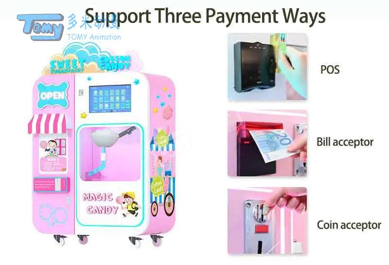 Cotton Candy Vending machine Robot fully automatic for commercial snacks Gift