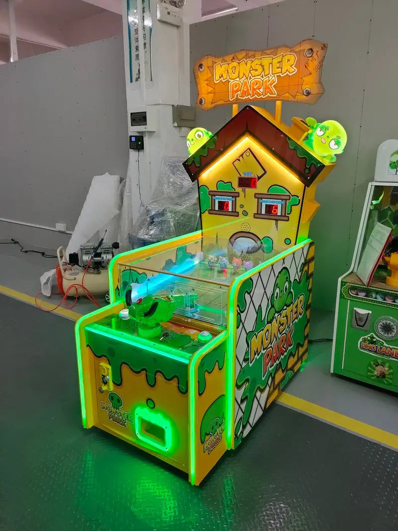 Monster-Park-shooting-ball-game-machine-Amusement-Coin-Operated-games-for-kids-Tomy-Arcade