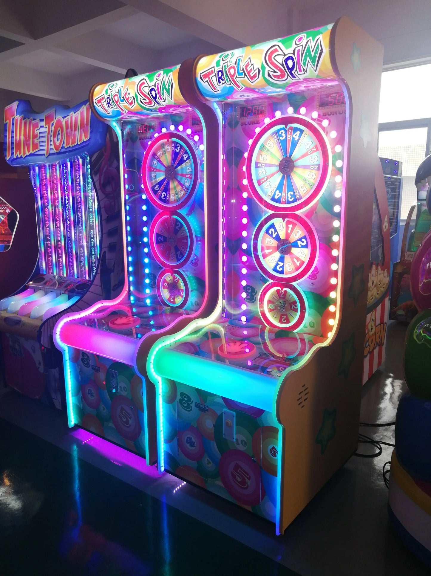 Triple-Spin-Lottery-Redemption-game-machine-Amusement-Coin-Operated-Ticket-Redemption-Electronic-games-Tomy-Arcade