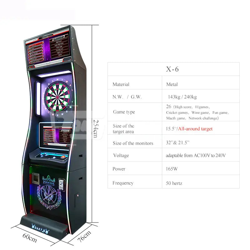 Dart-X6-Sport-Game-machine-Amusement-Coin-Operated-Electronic-Connection-Darts-Indoor-club-Gallery-lounge-Coffee-bar-shop-games-Tomy-Arcade