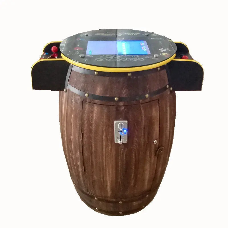 Beer-barrel-cocktail-arcade-game-machine-table-60-in-1-games-Tomy Arcade