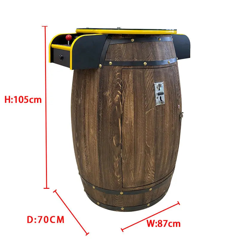 Beer-barrel-cocktail-arcade-game-machine-table-60-in-1-games-Tomy Arcade