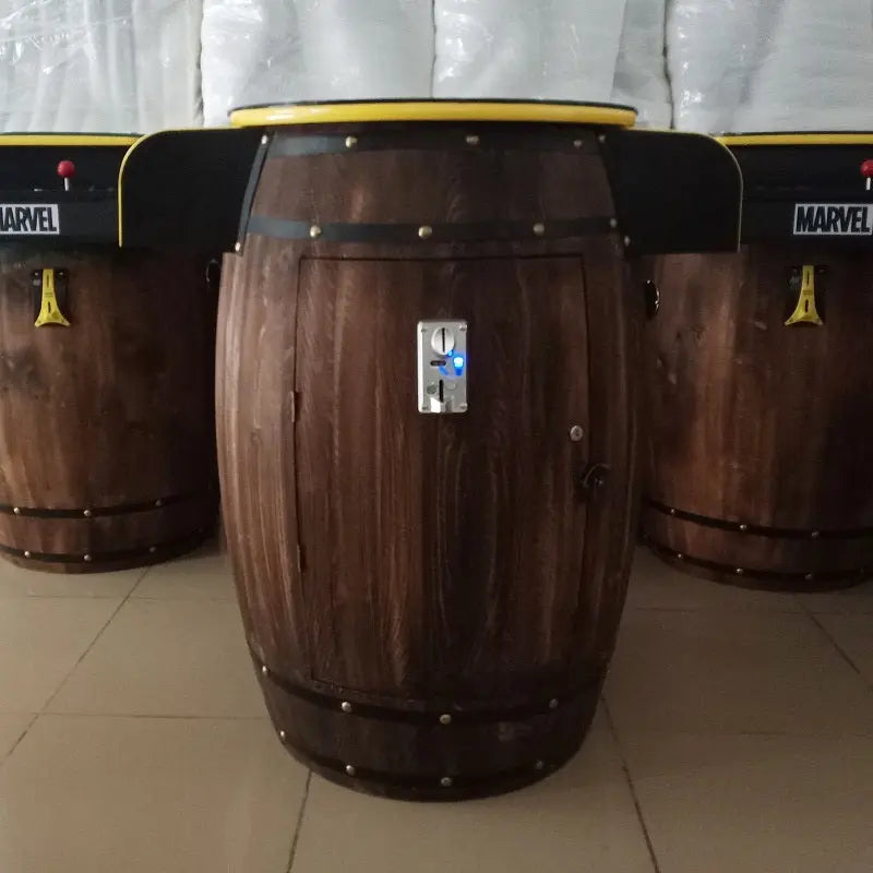 Beer-barrel-cocktail-arcade-game-machine-table-60-in-1-games-Tomy Arcade