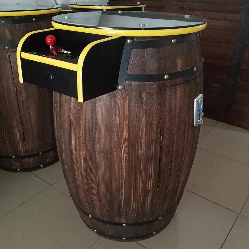 Beer-barrel-cocktail-arcade-game-machine-table-60-in-1-games-Tomy Arcade