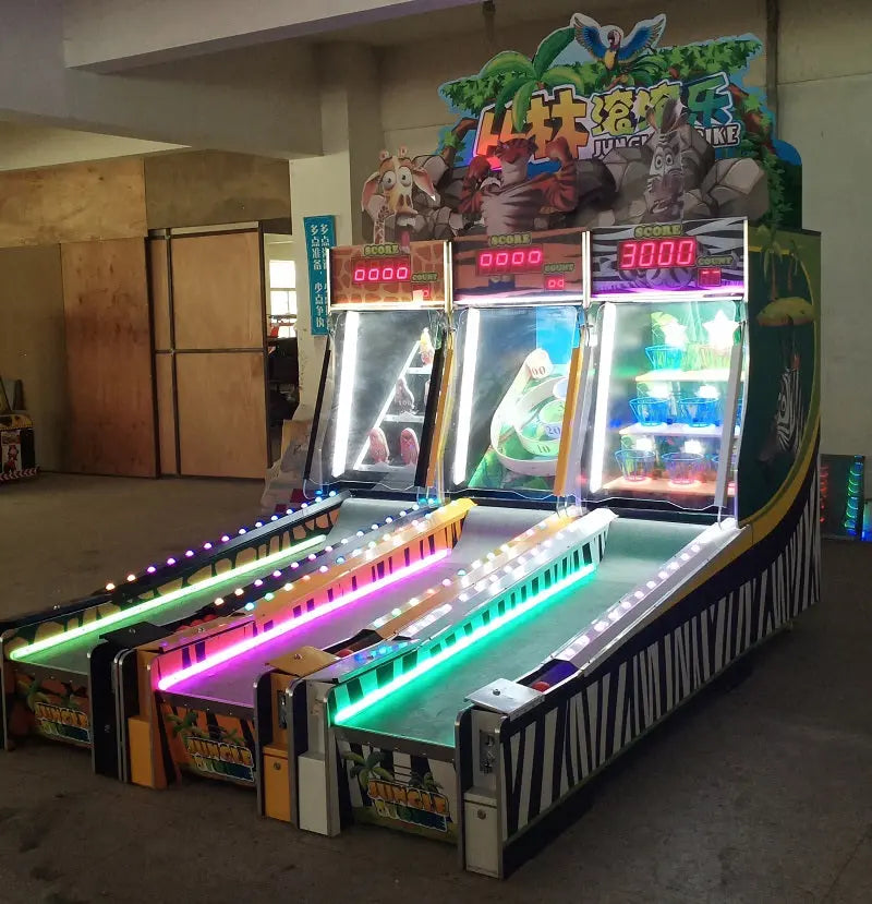 Jungle-Strikefec-Skee-ball-game-machine-Coin-operated-electronic-Carnival-Lottery-redemption-games-Tomy Arcade