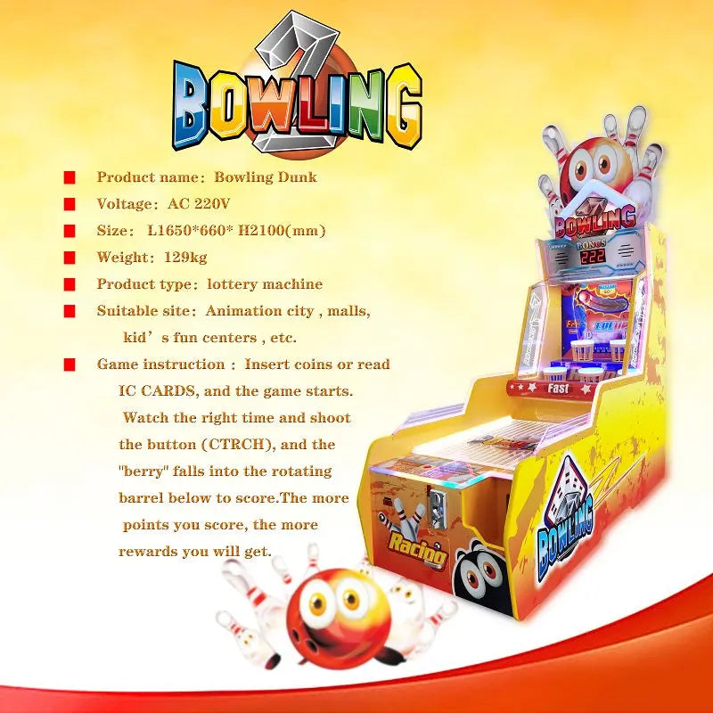 New-Bowling-Big-Dunk-single-FEC-Coin-operated-Lottery-Carnival-game-machine-Tomy-Arcade