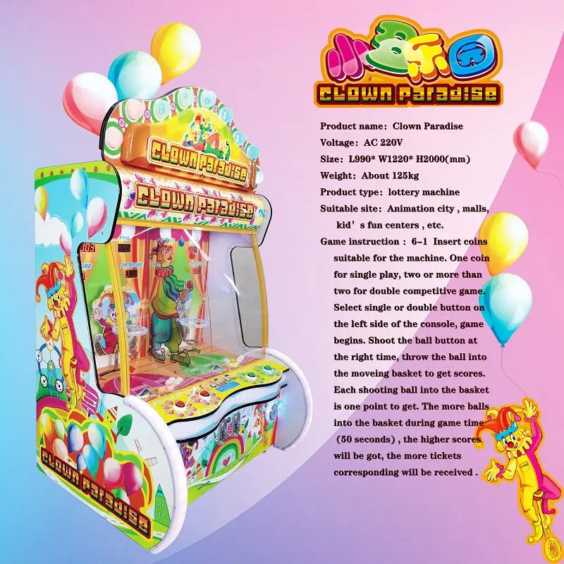 Clown-paradise-Lottery-Redemption-game-machine-Hot-sales-Indoor-Coin-Operated-Jumping-ball-Games-Tomy-Arcade