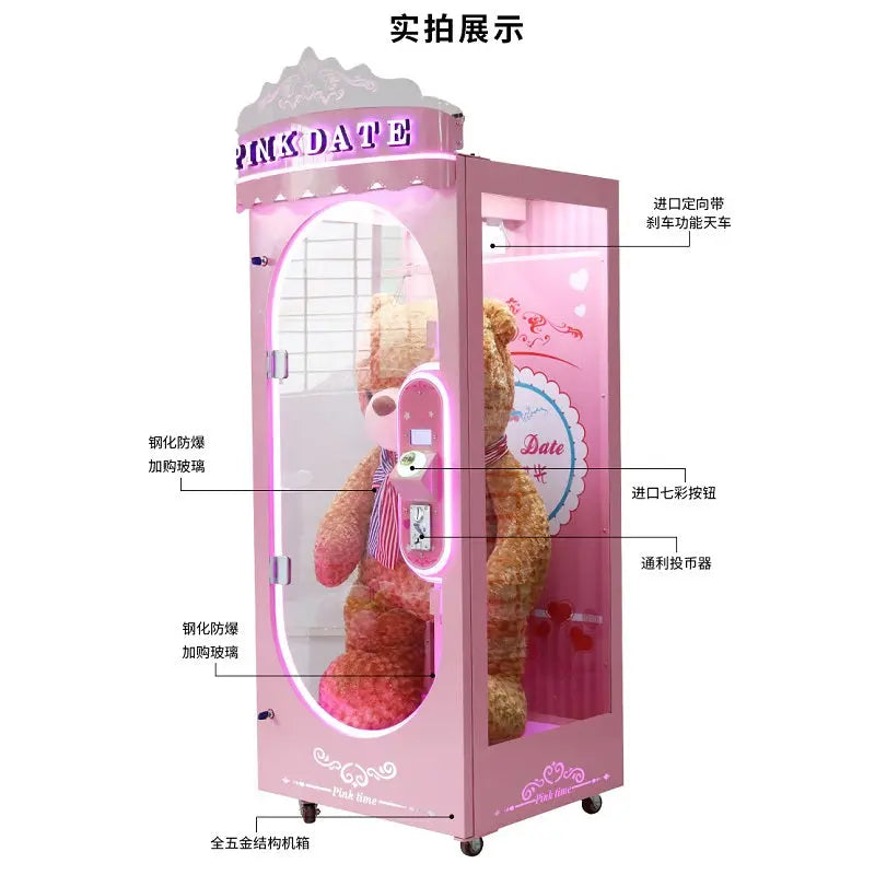 Pink-Date-Cutting-Gift-Game-Machine-Amusement-Coin-Operated-Arcade-Claw-Machine-Prize-Cutting-Gift-Games-Tomy-Arcade-