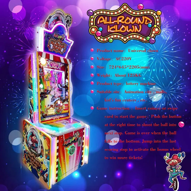 Universal-Clown-Lottery-Redemption-game-machine-Kids-Ticket-games-games-Tomy-Arcade