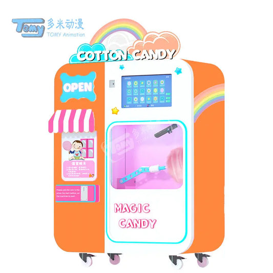 Cotton Candy Vending machine Robot fully automatic for commercial snacks Gift