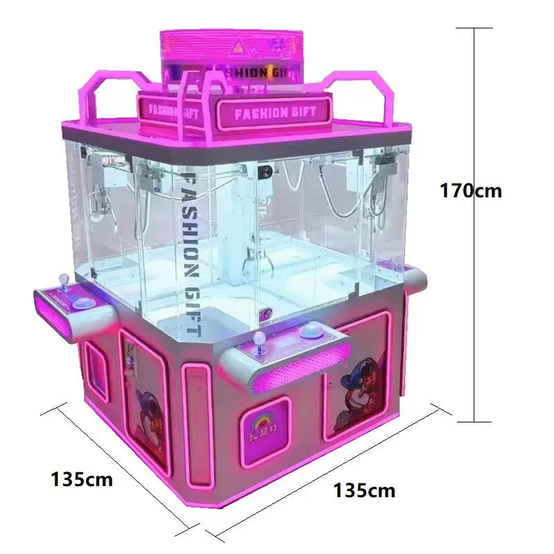 Pink Gift Machine Arcade Pink Love MINI Claw machine gift vending crane for 4 players – Tomy Arcade