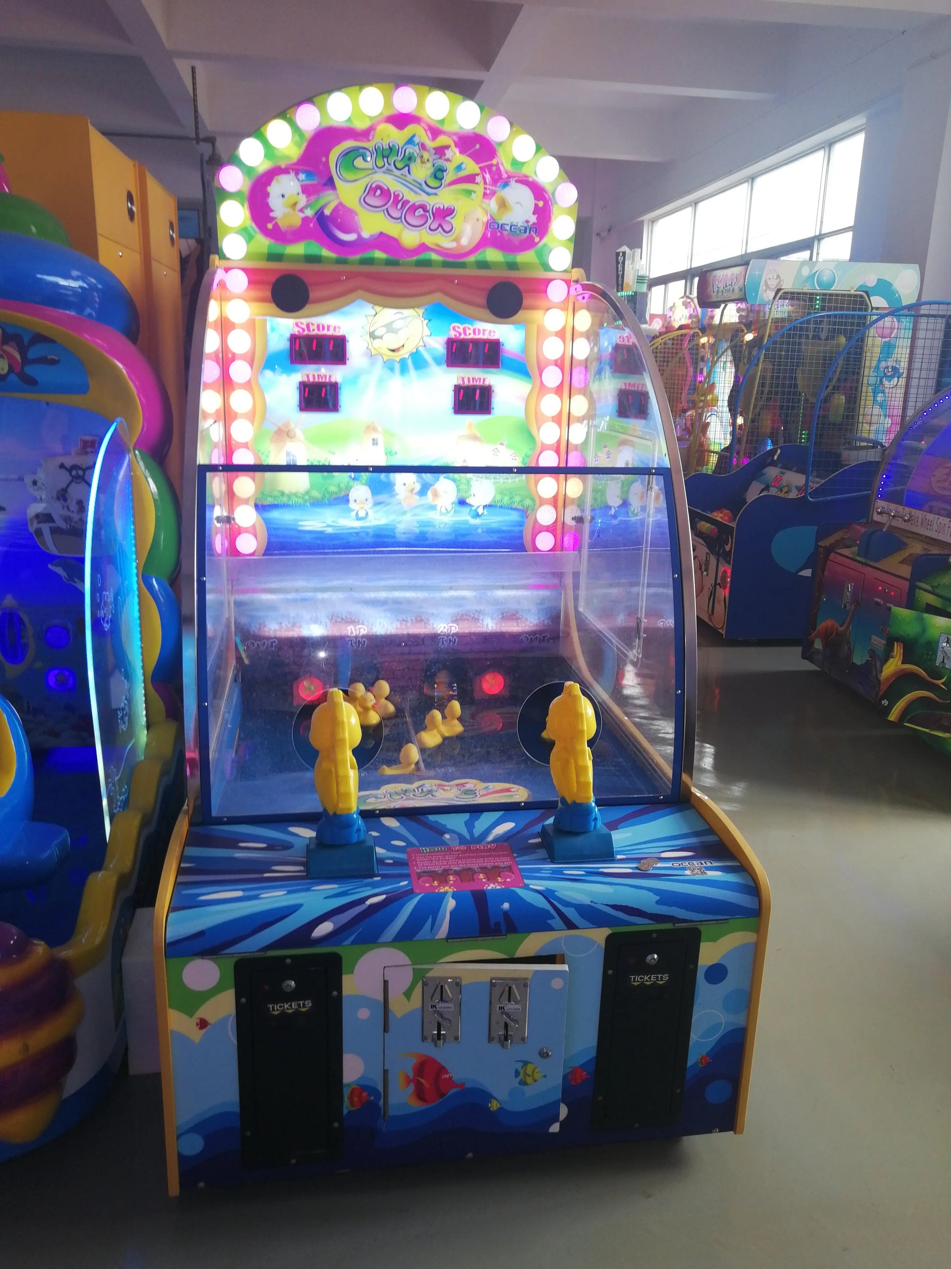 Chase-Duck-IV-Water-Shooter-Amusement-Lottery-Ticket-Redemption-Electronic-game-machine-Tomy-Arcade