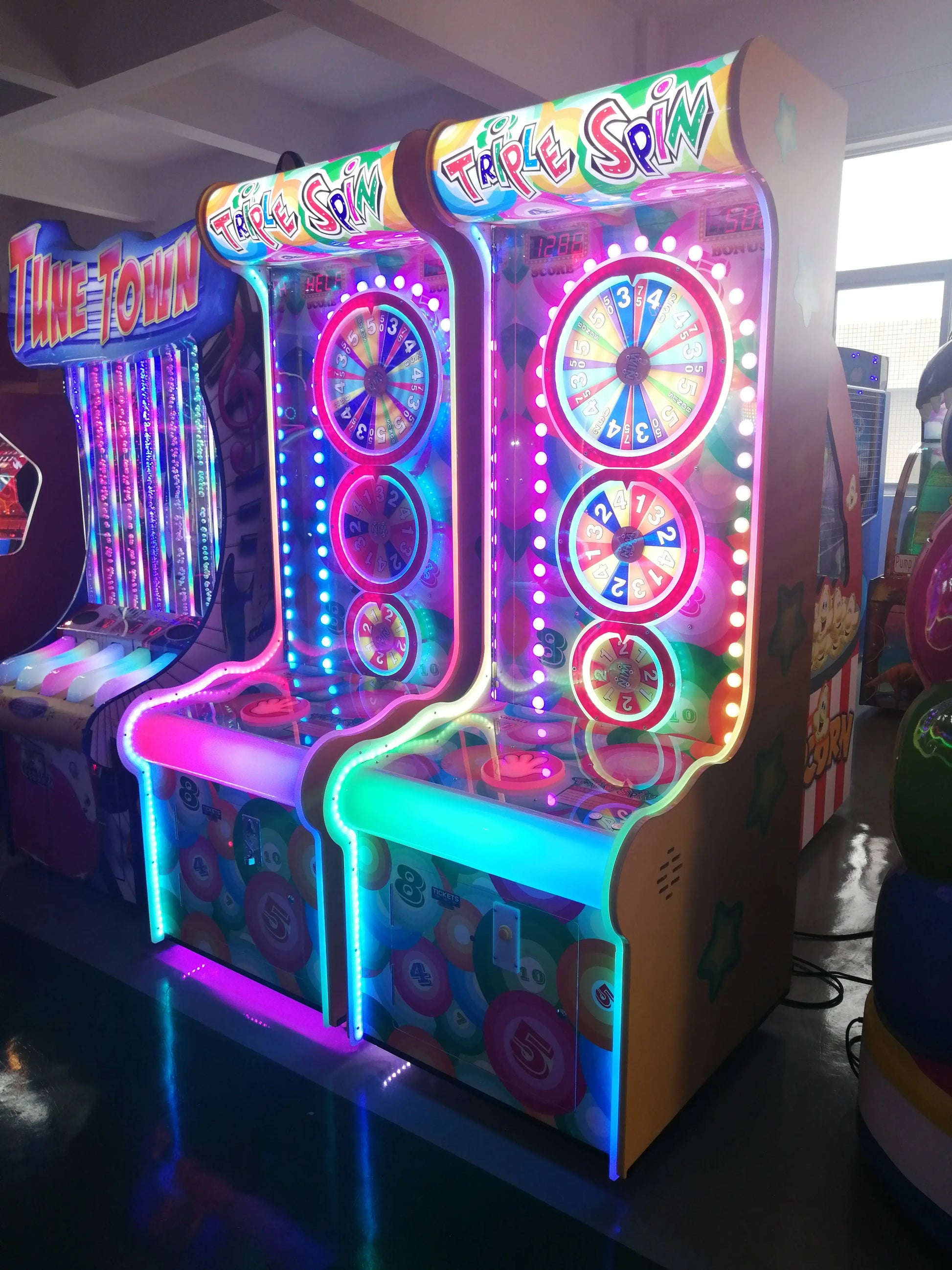 Triple-Spin-Lottery-Redemption-game-machine-Amusement-Coin-Operated-Ticket-Redemption-Electronic-games-Tomy-Arcade