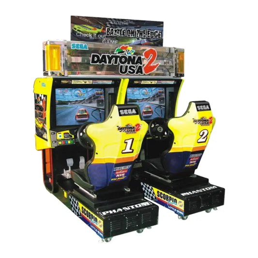 Daytona-USA-2-racing-car-Twin-Battle-on-the-edge-video-racing-arcade-games-Tomy-Arcade