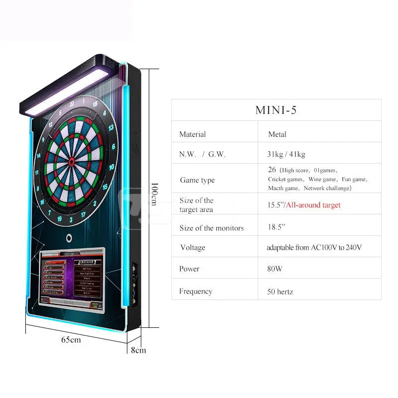 Dart-MINI-5-game-machine-Electronic-Darts-Gallery-lounge-Coffee-bar-shop-Arcade-Video-Games-Tomy-arcade